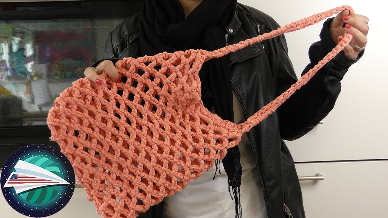 Summer Bag DIY | Net Bag Crochet Project | Handbag out of T-Shirt Thread | Wool and the Gang