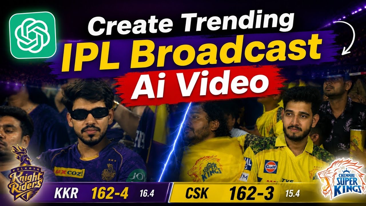 Broadcast Trend Ai Video Tutorial | IPL Broadcast Ai Video Editing | Broadcast IPL Ai Video Editing 