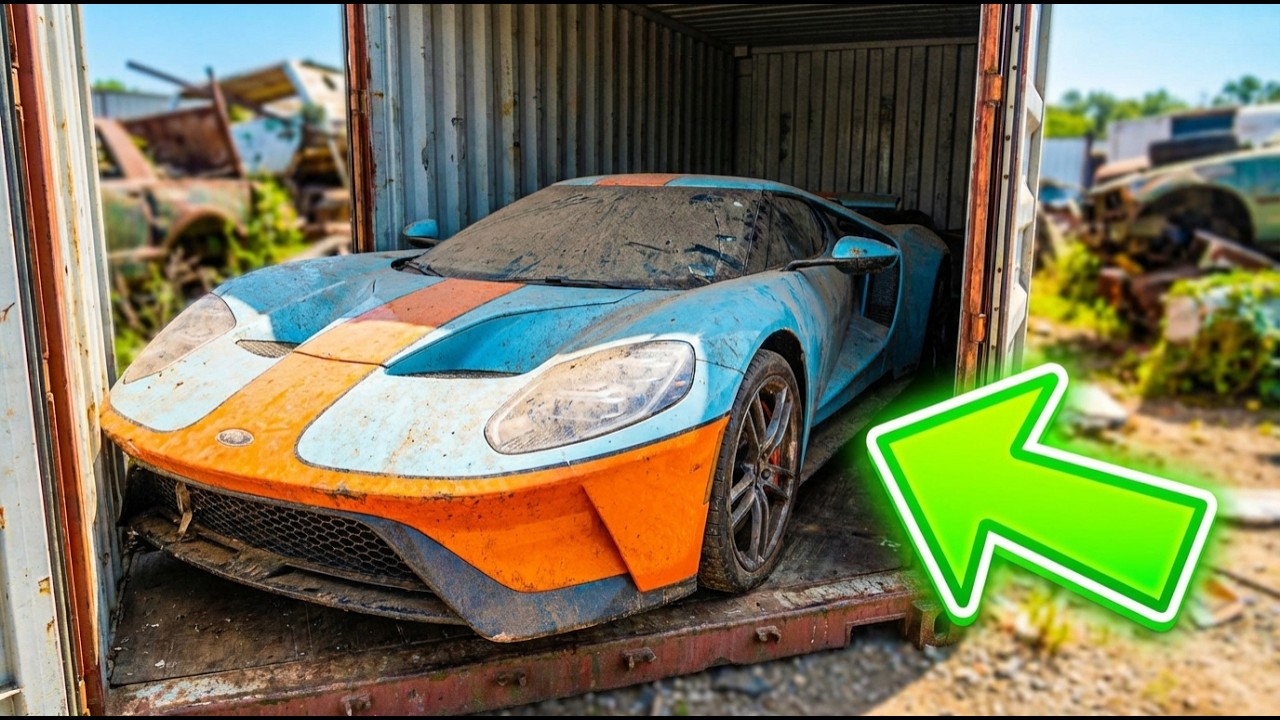 POV ASMR Car Restoration -2017 Ford GT Abandoned in a container at a junkyard.