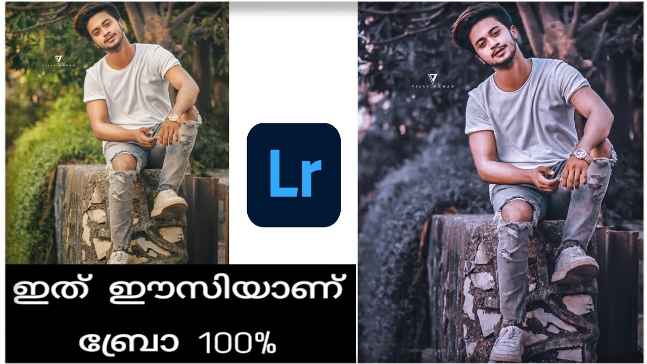 Dark black photo editing || Lightroom editing tutorial Malayalam🍁