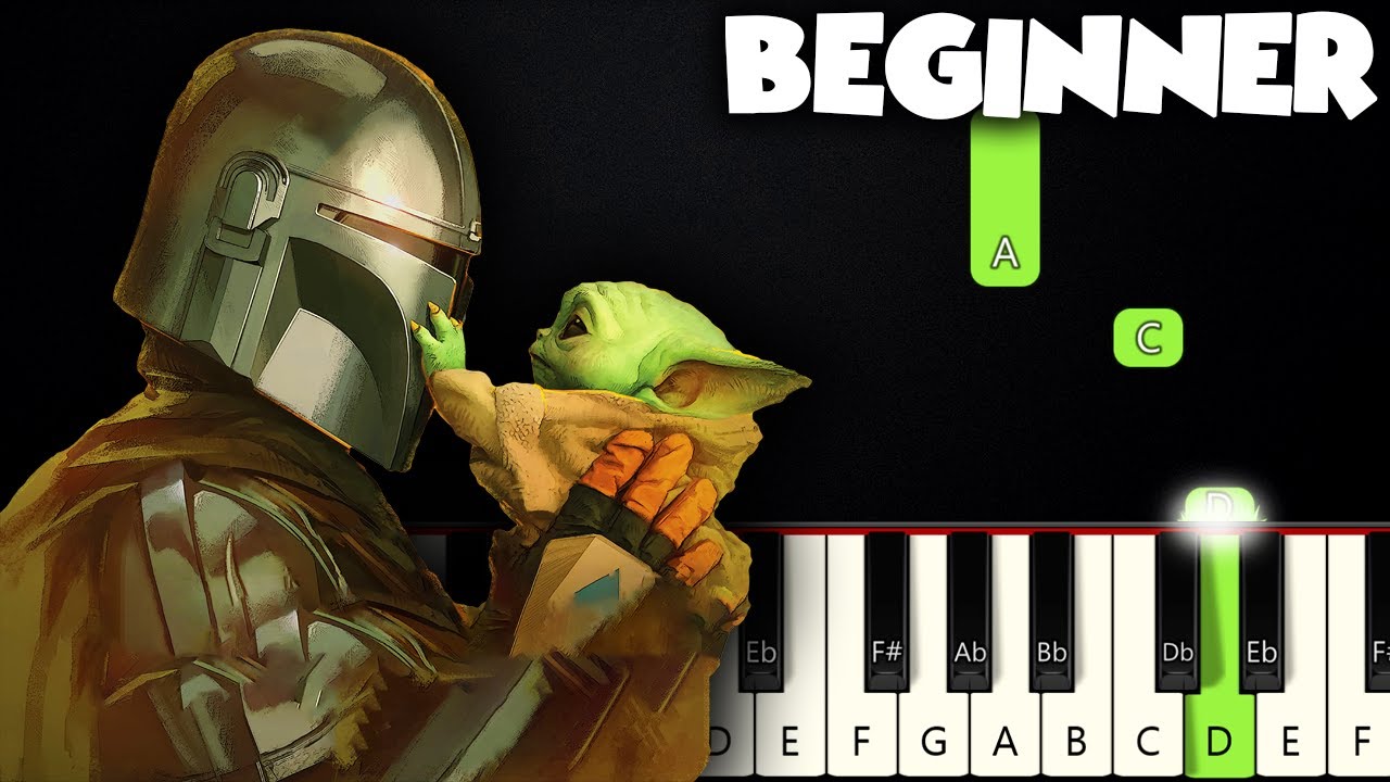 The Mandalorian (Star Wars) - Ludwig Goransson | BEGINNER PIANO TUTORIAL + SHEET MUSIC by Betacustic