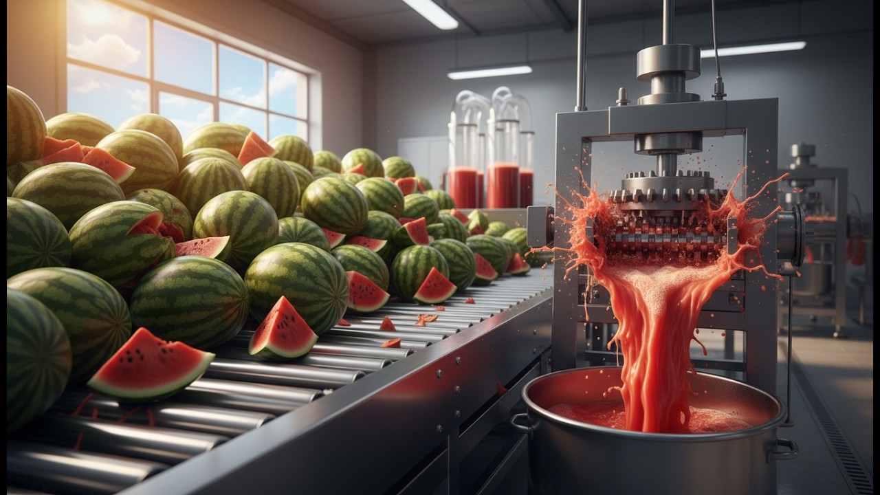 90% of people don't know how watermelon juice is made.