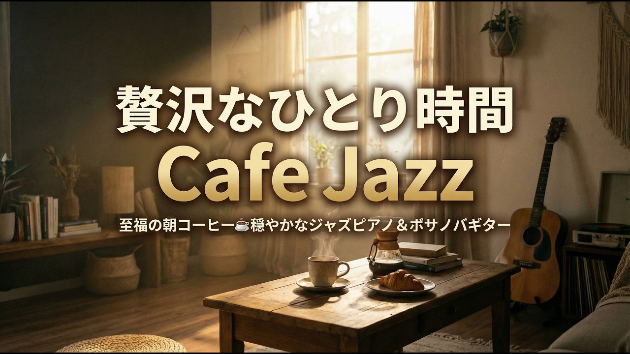 ☕ 【作業用BGM】至福の朝コーヒー☕穏やかなジャズピアノ & ボサノバギター | 贅沢なひとり時間 Cafe Jazz