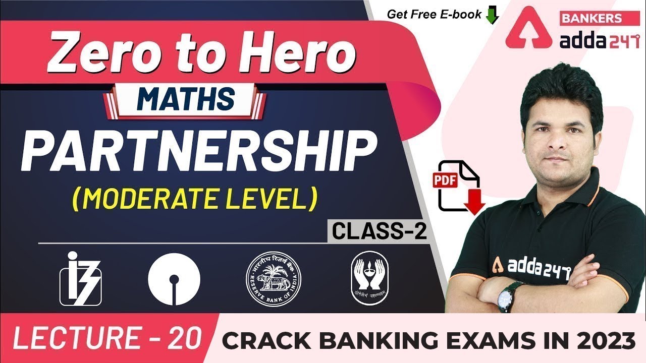 Partnership Class-2 (Moderate Level Questions) | Maths | Adda247 Banking Classes | Lec-20