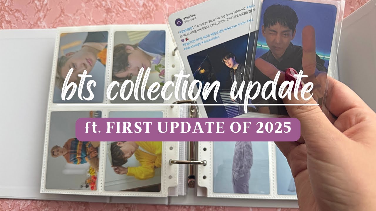 first bts photocard binder update of 2025 ft. rare taehyung and finishing ot7 dvd