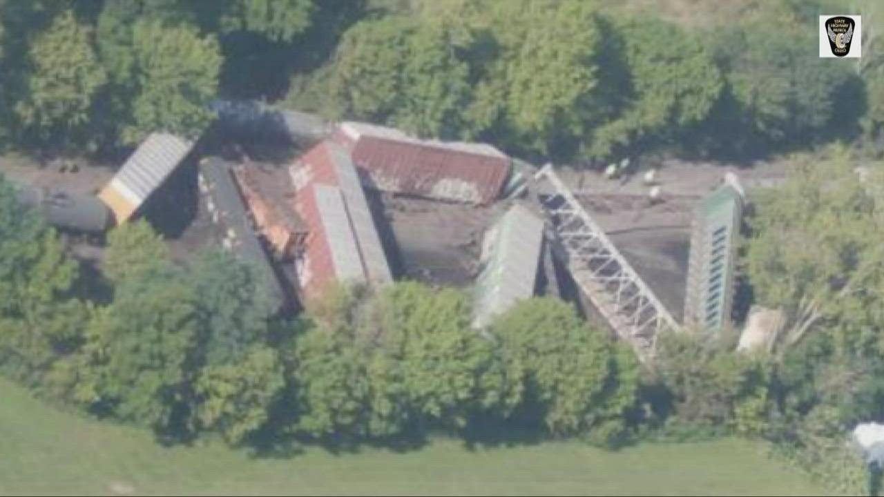 19 train cars involved in Stark County derailment after crash with Mack truck