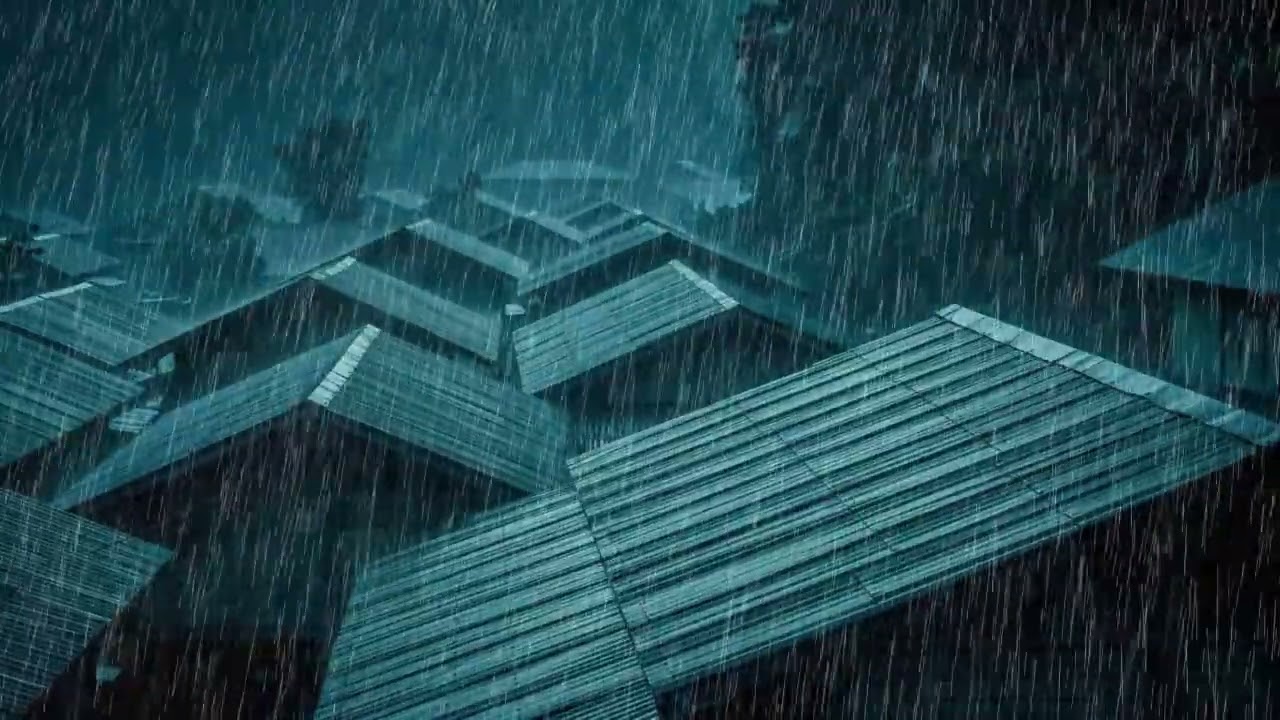 No Ads Rain Sounds for Sleeping – Heavy Rain on Tin Roof ASMR for Overthinking Shutdown