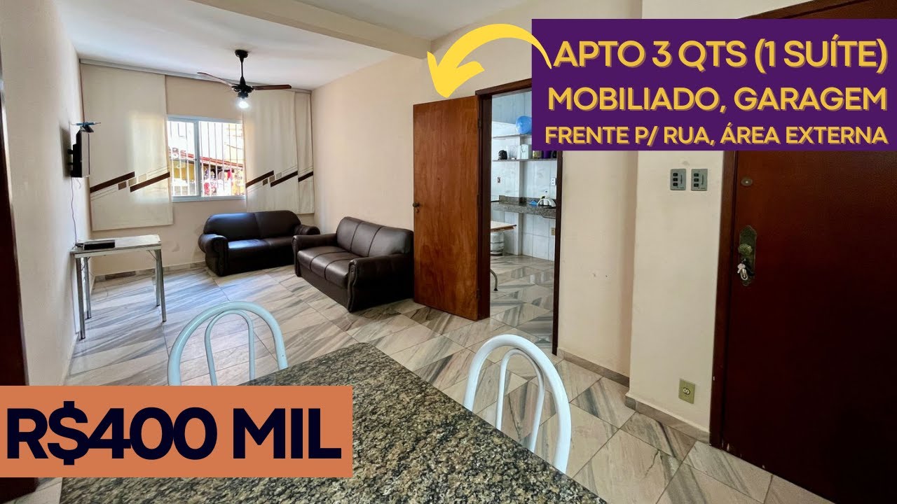 Apartamento à venda 3 quartos (uma suíte), área externa, Garagem, na Praia do Morro em Guarapari