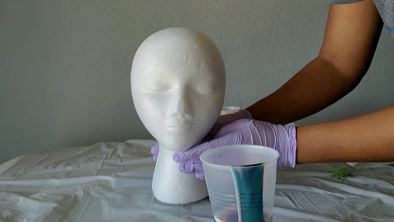 Mannequin Head Pour | Inspired by Mixed Media Girl | Nina Does Art