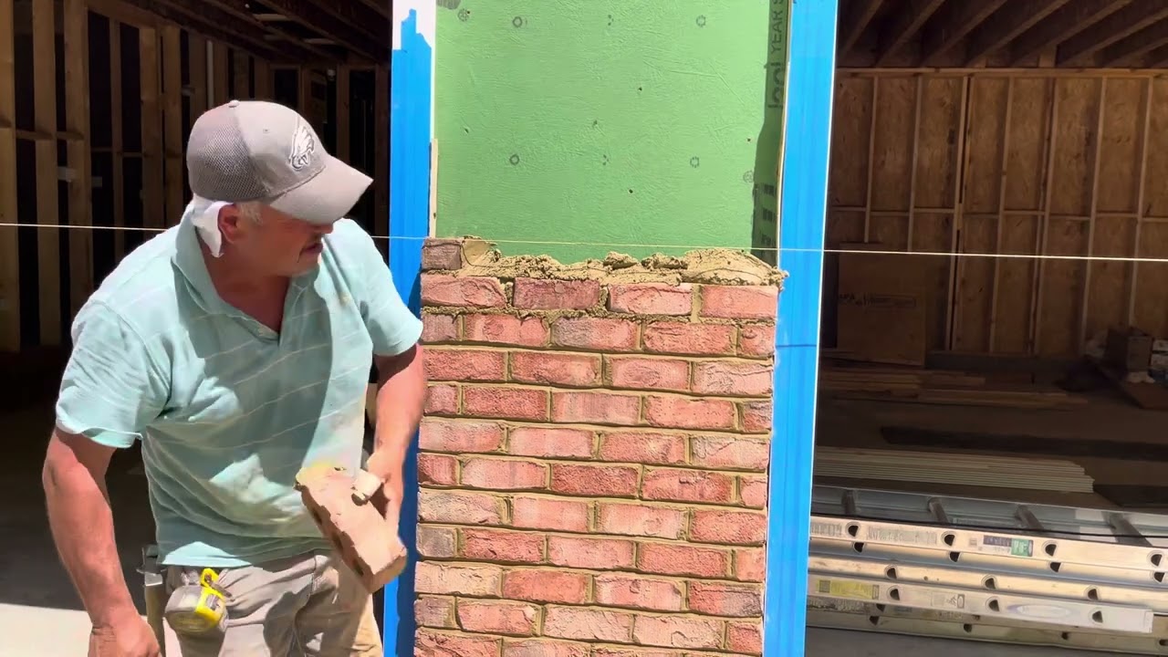 Bricklayer at work