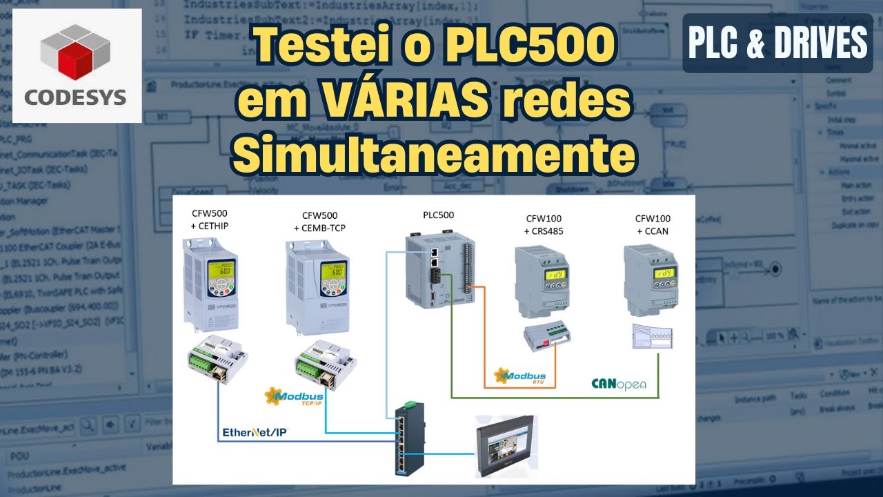 Testei o PLC500 como Mestre de 4 redes (FUNCIONANDO JUNTOS)