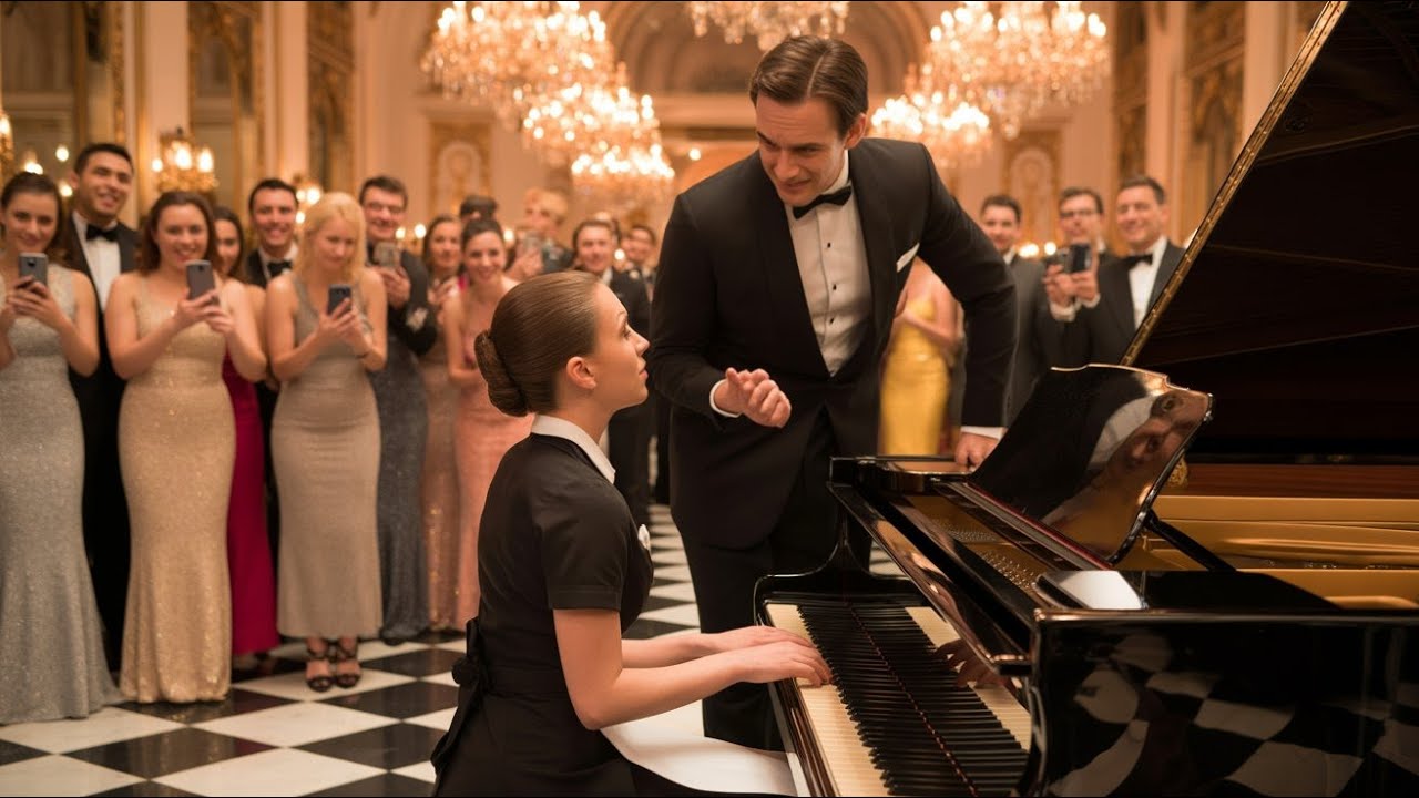 Millionaire Compels Waitress to Perform Piano at Party to Embarrass Her—Her Talent Shocks Everyone.