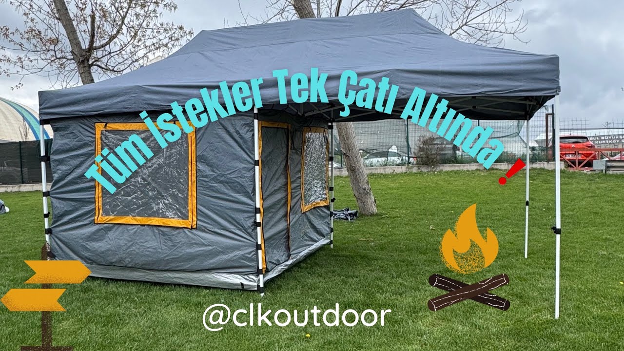 ❗️Herşey Tek Çatı Altında 🏕️ CLK Outdoor Gazebo Portatif Kamp&Karavan Çadırları #fy #kampçadırı