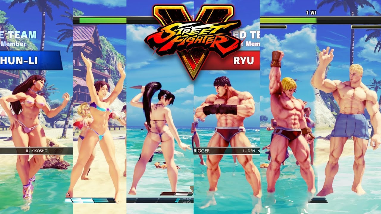 Street Fighter V AE Ibuki/Sakura/Chun Li vs Ryu/Ken/Cody PC Mod