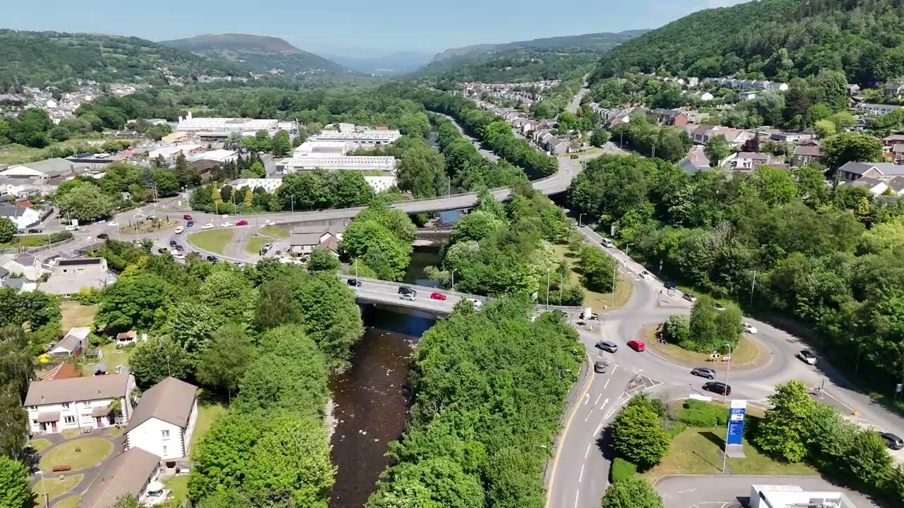 Pontardawe & Clydach River Tawe Fly-overs - 4K Drone Footage