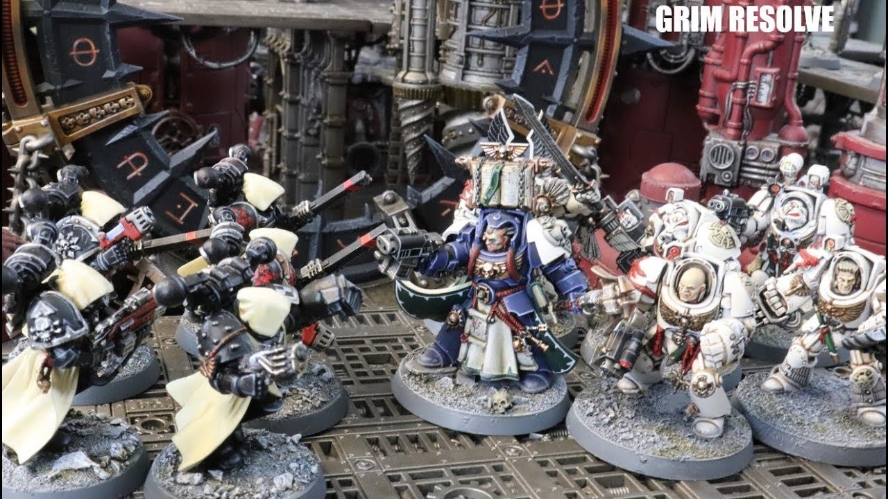 Deathwing vs Fallen w/Black Legion 40k Vigilus Narrative Void Claw Dark Angels vs Chaos