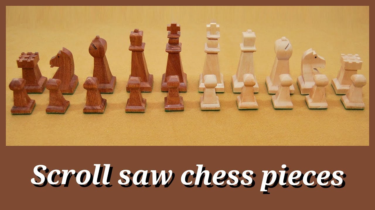 Chess pieces cut with a scroll saw. The stages of the construction by Empnoia.