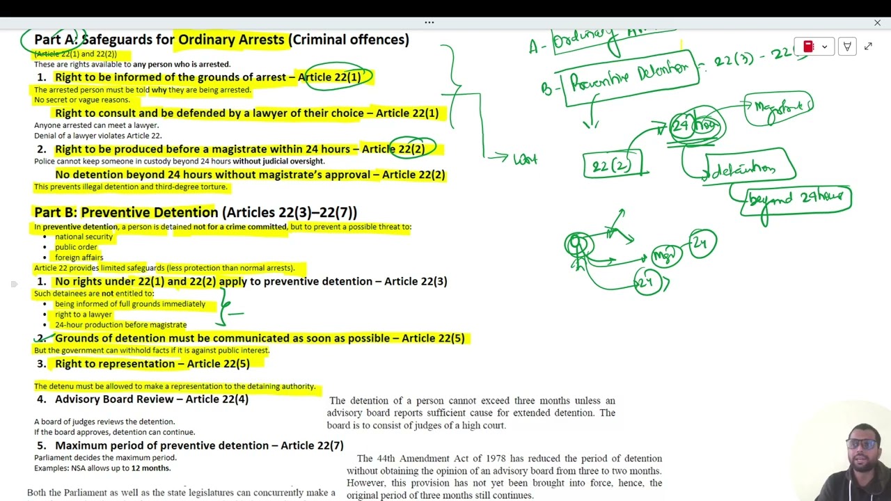 14. Articles (A22–A28)  Explained | Protection from Arrest + Child Labour + Religious Freedom