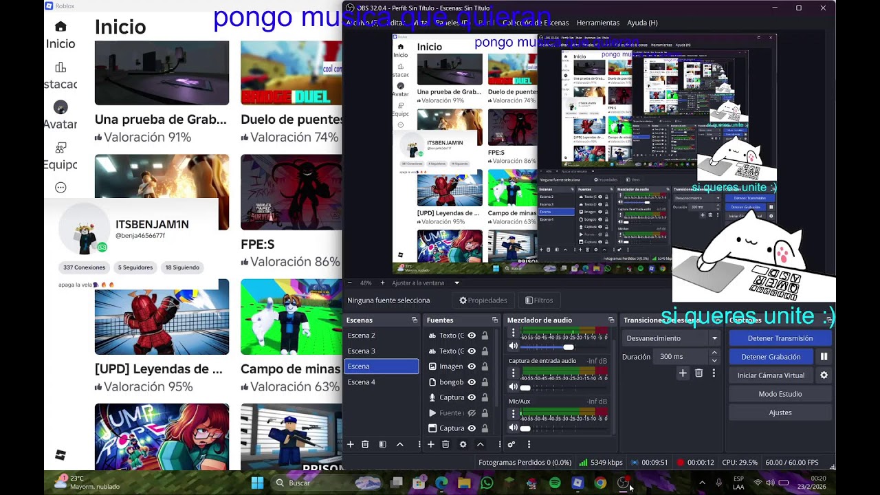 Emisión en directo de ☆  benja   ☆