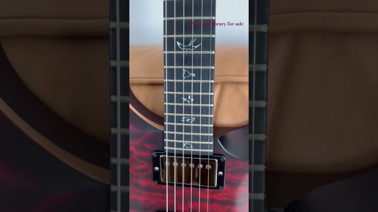 PRS Wood Library Custom 24 - Satin Fire Red Burst - Korina Back & Neck - Upgraded TCI Metal Pickups