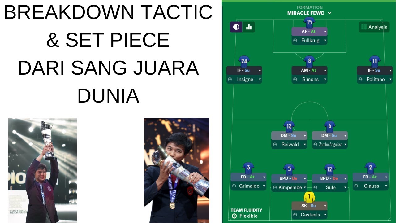 EXCLUSIVE!! BREAKDOWN TACTIC & SET PIECE JUARA DUNIA DARI SANG JUARA #fm24 #footballmanager2024