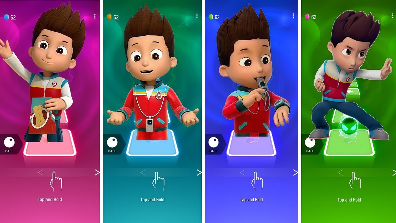 Marshall VS Rubble Paw Patrol VS Paw Patrol Ryder VS Paw Patrol - Tiles Hop EDM Rush