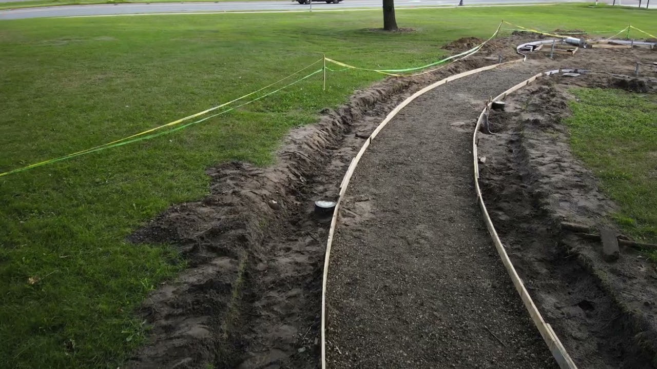 Sidewalk for the Tribute Park &ndash; Construction Progress