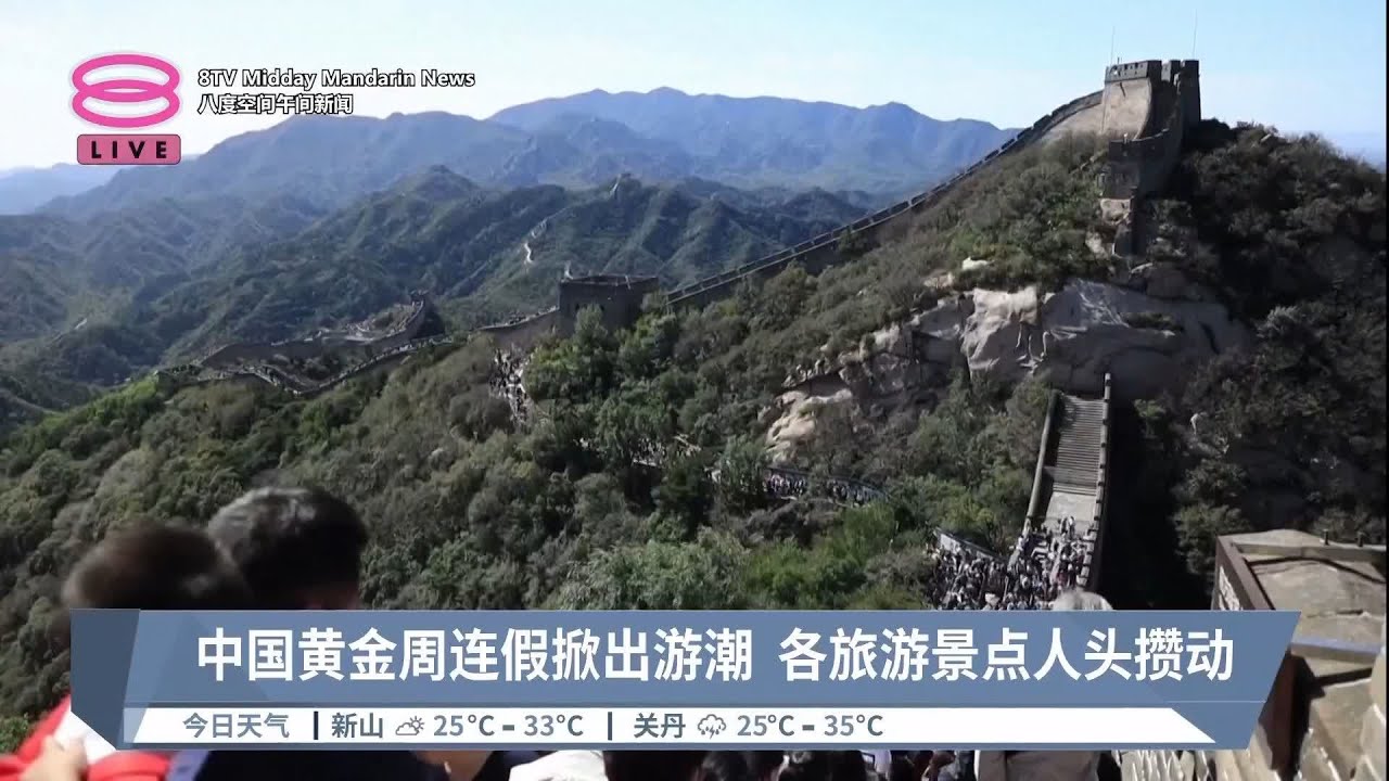 中国黄金周连假掀出游潮  各旅游景点人头攒动【2023.10.02 八度空间午间新闻】