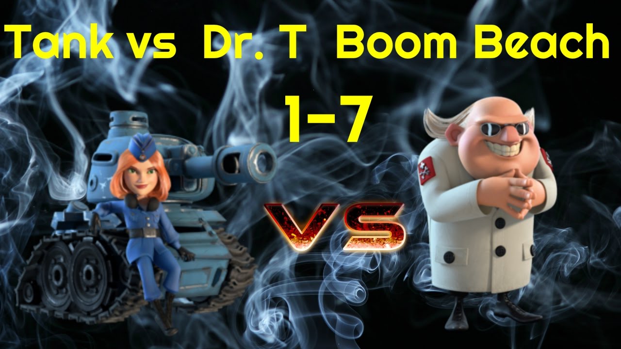 Boom Beach Tank vs  Dr.Terror  1-7 Танки против Доктора Террора 1-7 !!!