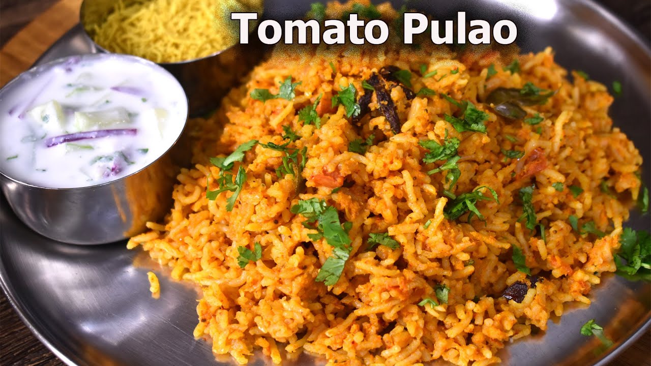 Tomato Pulao Recipe | Tomato Rice | Easy and Quick Lunch Box Recipes