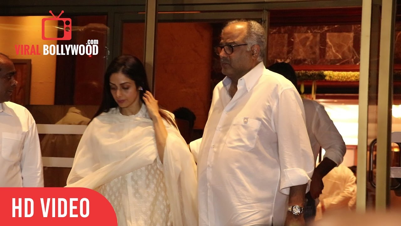 Sridevi and Boney Kapoor at Aishwariya Rai Father Krishnaraj Rai Prayer Meet