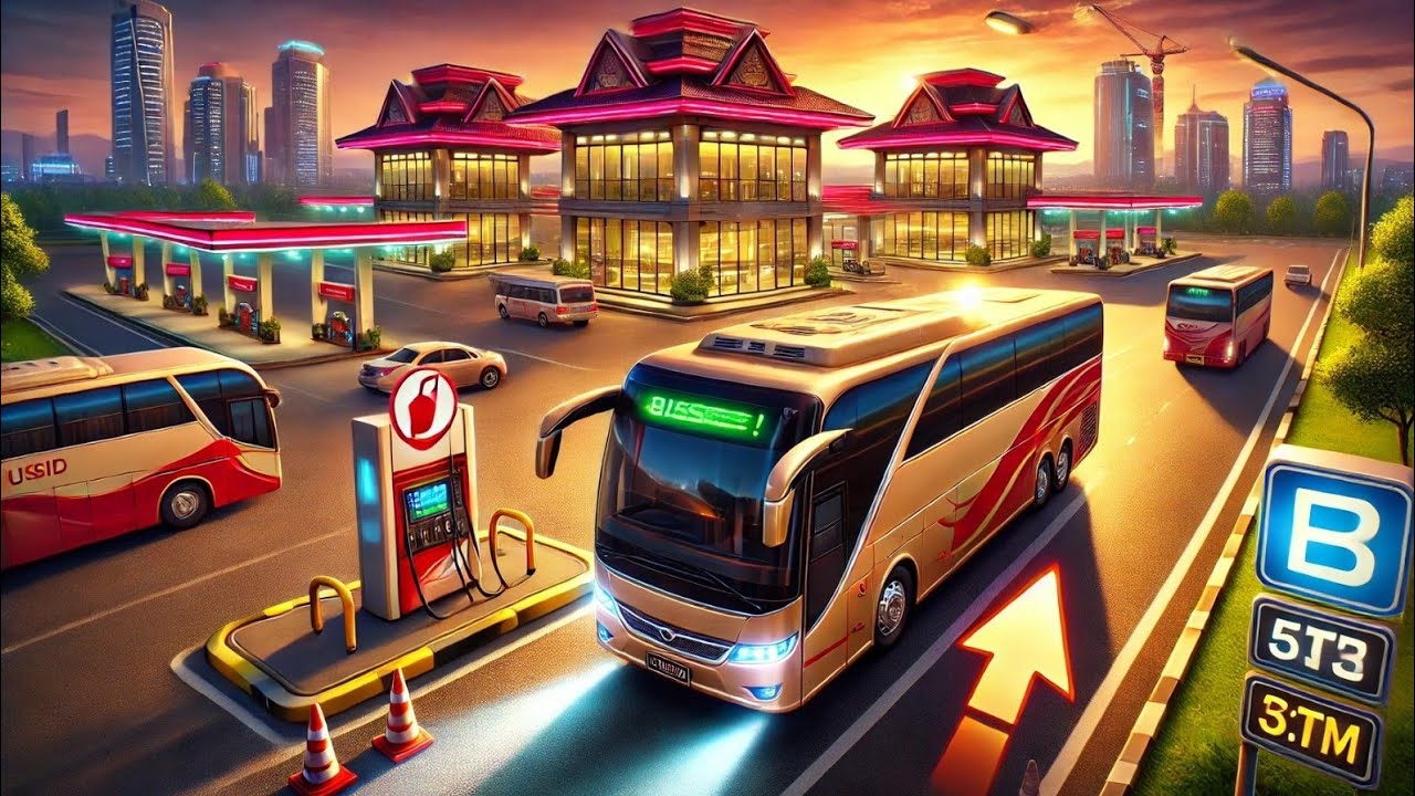 Driving to GIANT BUS STATION in Bus Simulator Indonesia 😱 BUSSID Gameplay #android 