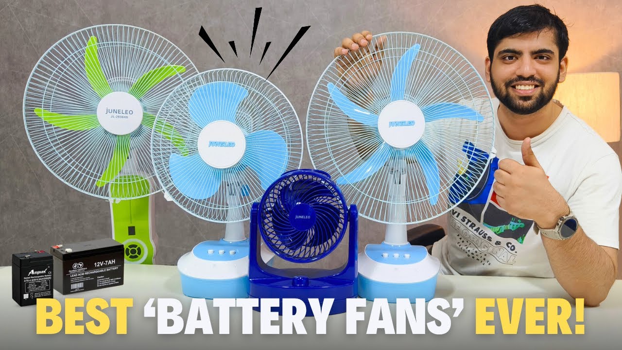Best Battery Table & Pedestal Fans of 2024: High Air Speed, AC/DC, Long Battery Life, 8-Hr Back Up 💨