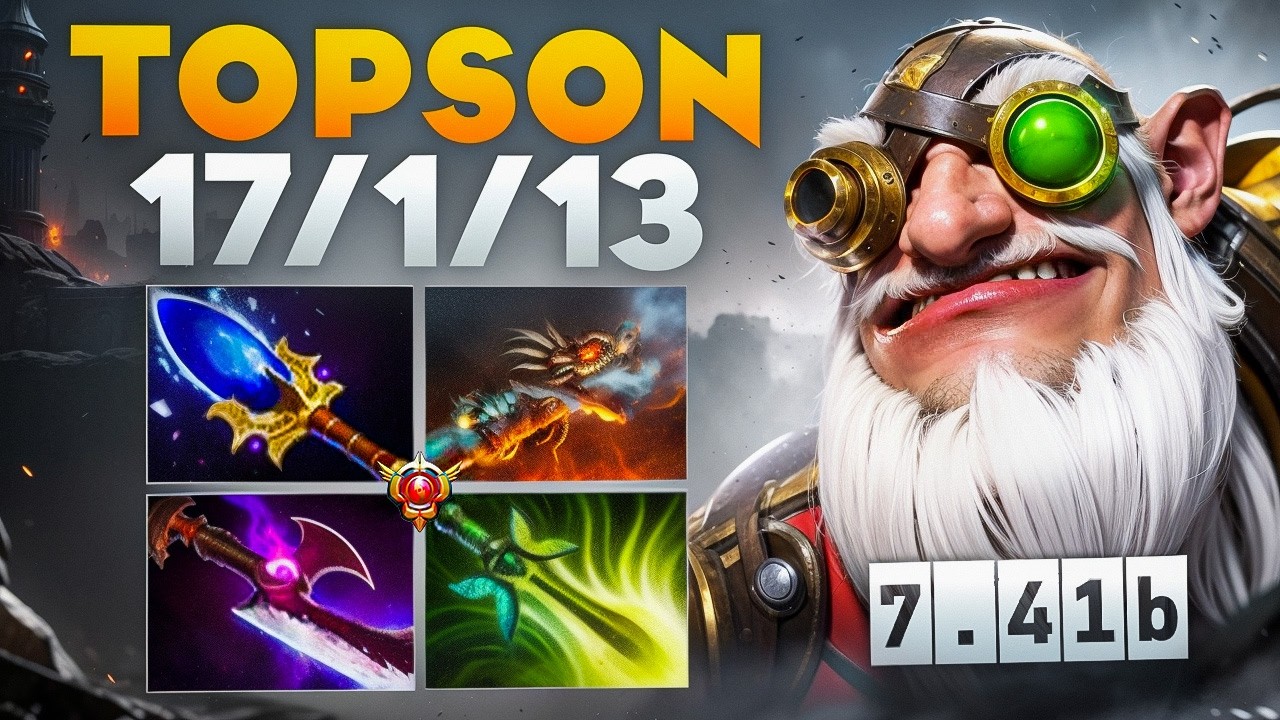 ТОПСОН НА НОВОМ ВАНШОТ СНАЙПЕРЕ🔥❘ Topson Sniper dota 2 7.41b
