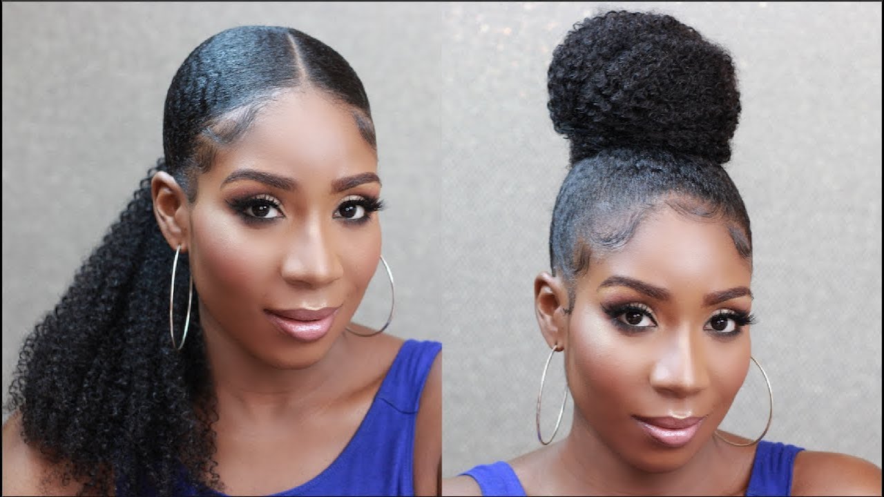 Sleek Low Ponytail + Top Knot Bun Using Drawstring Ponytail in UNDER 10MIN! | HerGivenHair