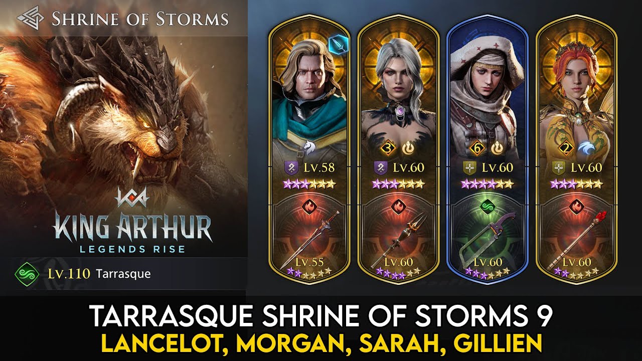 Tarrasque 9 vs Lancelot, Morgan, Sarah, Gillien | King Arthur Legends Rise Guide