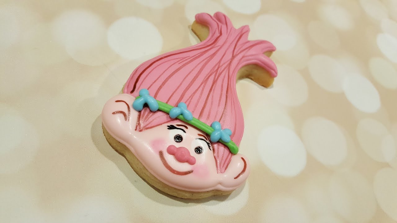 Poppy the Troll Sugar Cookies on Kookievision by Sweethart Baking Experiment