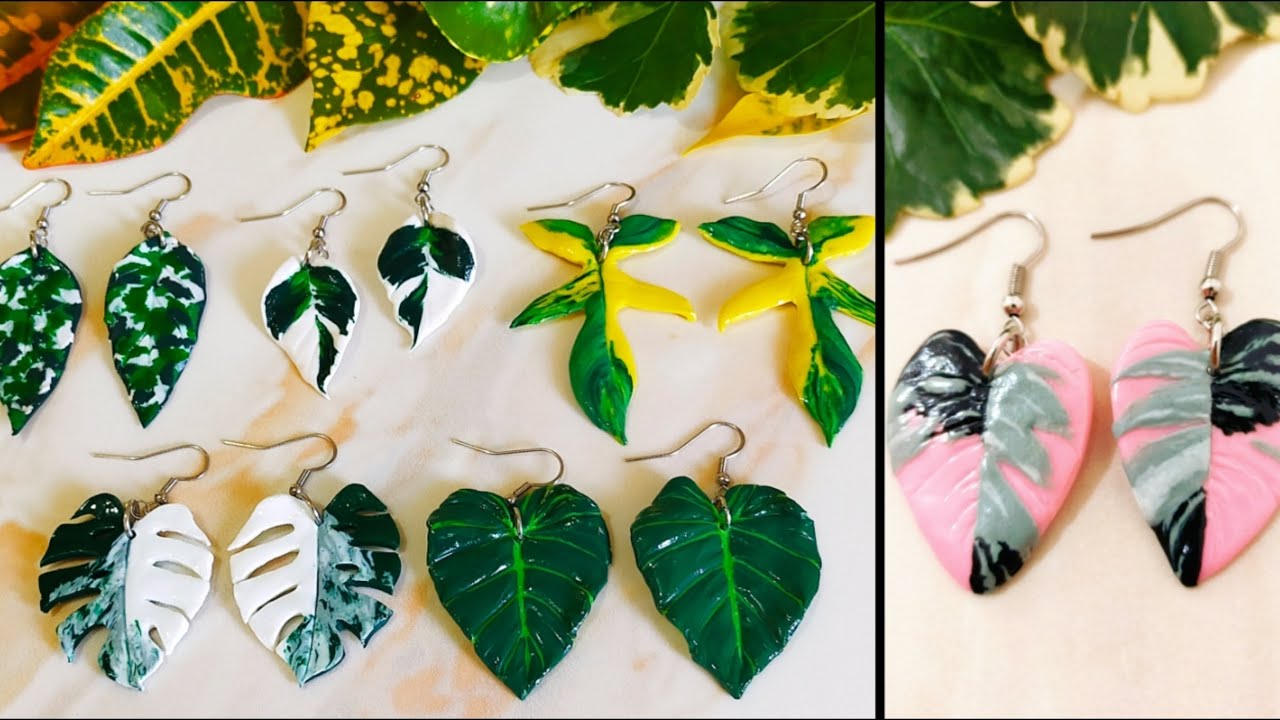 CLAY EARRINGS COMPILATION | HOW TO MAKE LEAF CLAY EARRINGS | FULL VIDEO | LoviCraft