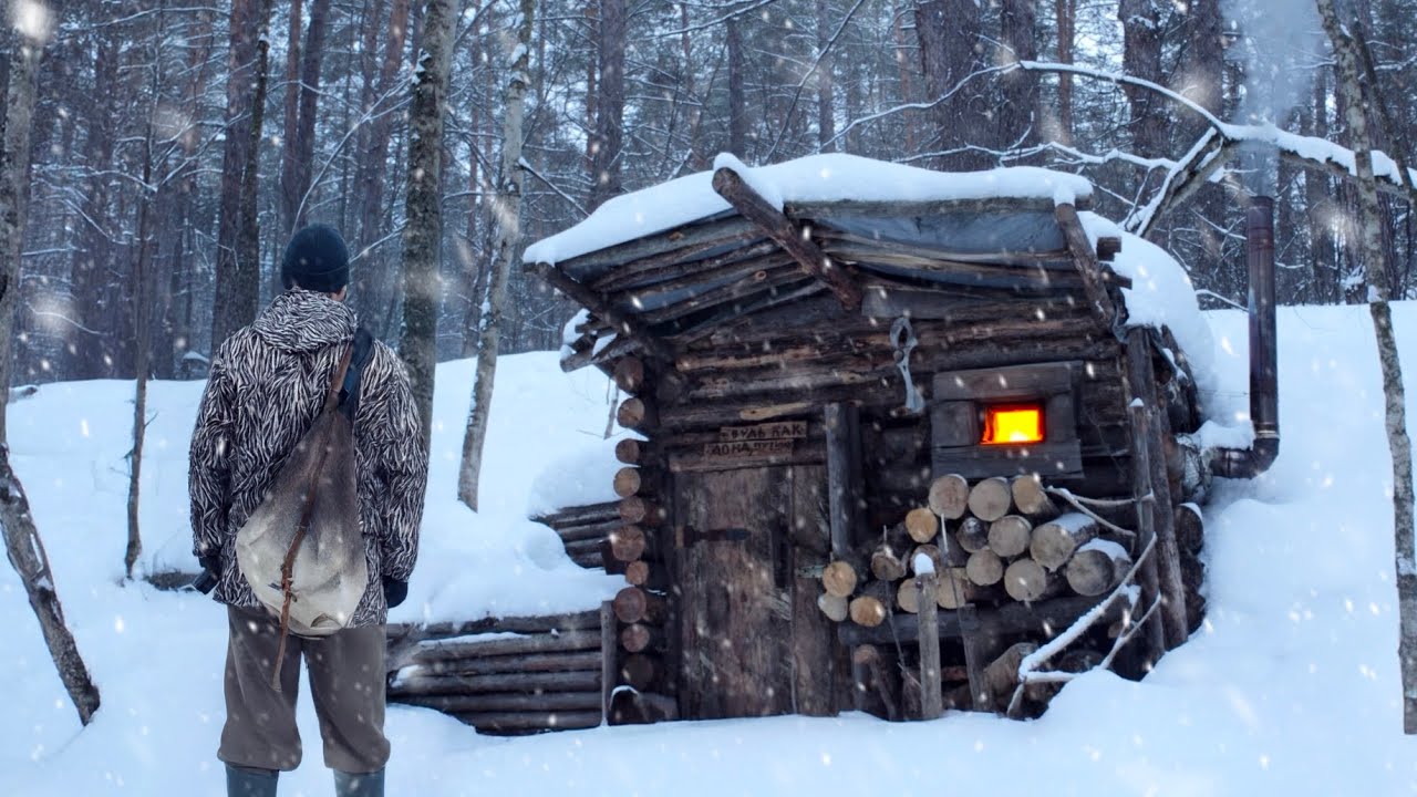 Blizzard Survival in a Hidden Cabin: Warmth and Solitude in Winter