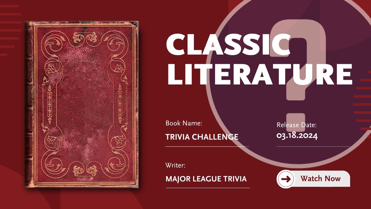 Classic Literature Trivia Challenge: Only the Brainiest Can Go 25/25 📚#trivia #challenge