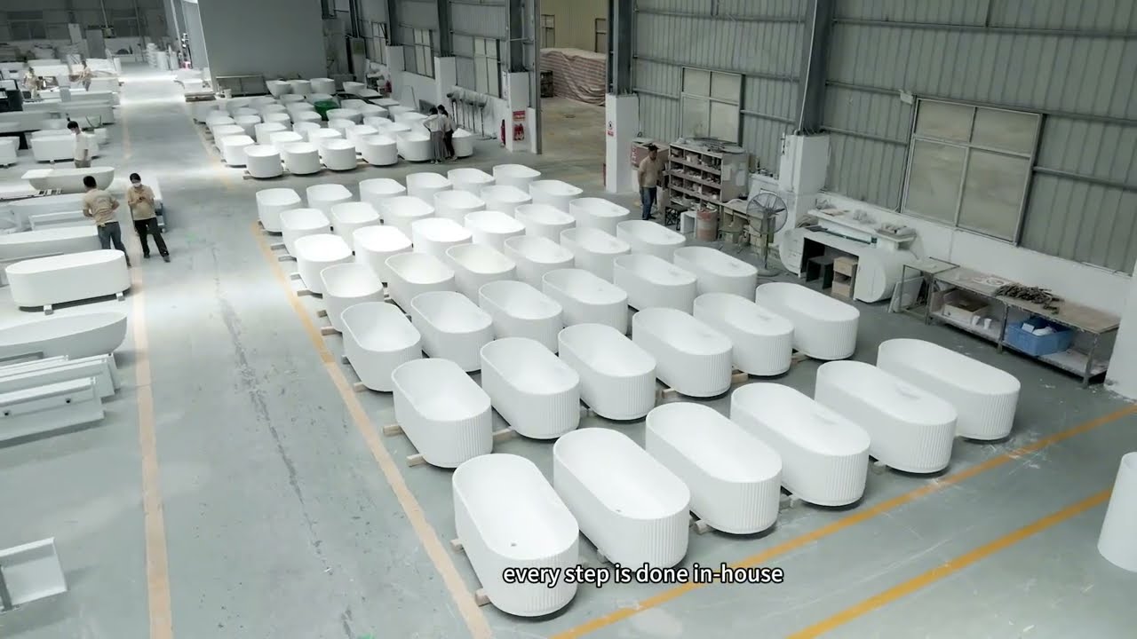 Inside Our 25,000㎡ Solid Surface Factory &ndash; How Luxury Bathtubs & Sinks Are Made!#bathroom  #factory