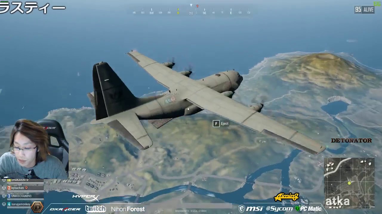 【TWI】釈迦×うんこちゃん×するがモンキー×恭一郎 PUBG配信 2/2【2017/12/27】