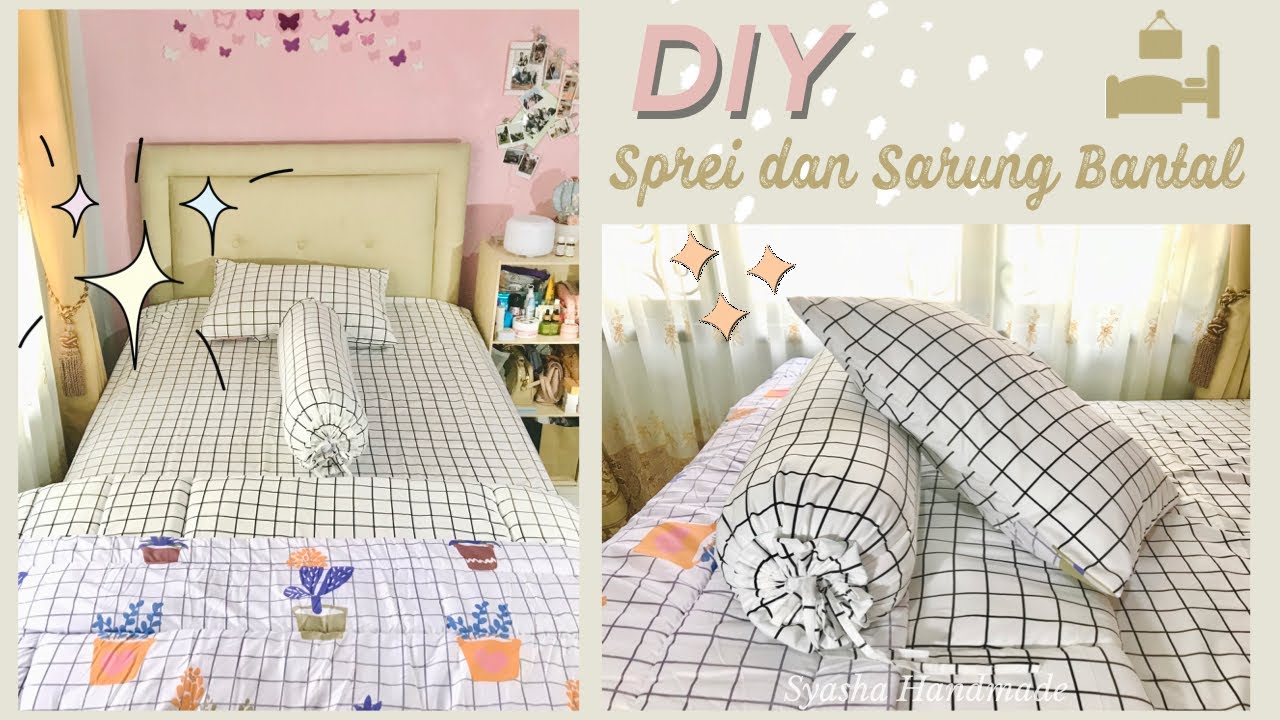 Cara Mudah Menjahit Sprei, Sarung Bantal & Guling Tanpa Obras | Bed sheet Pillowcase Bolster Cover