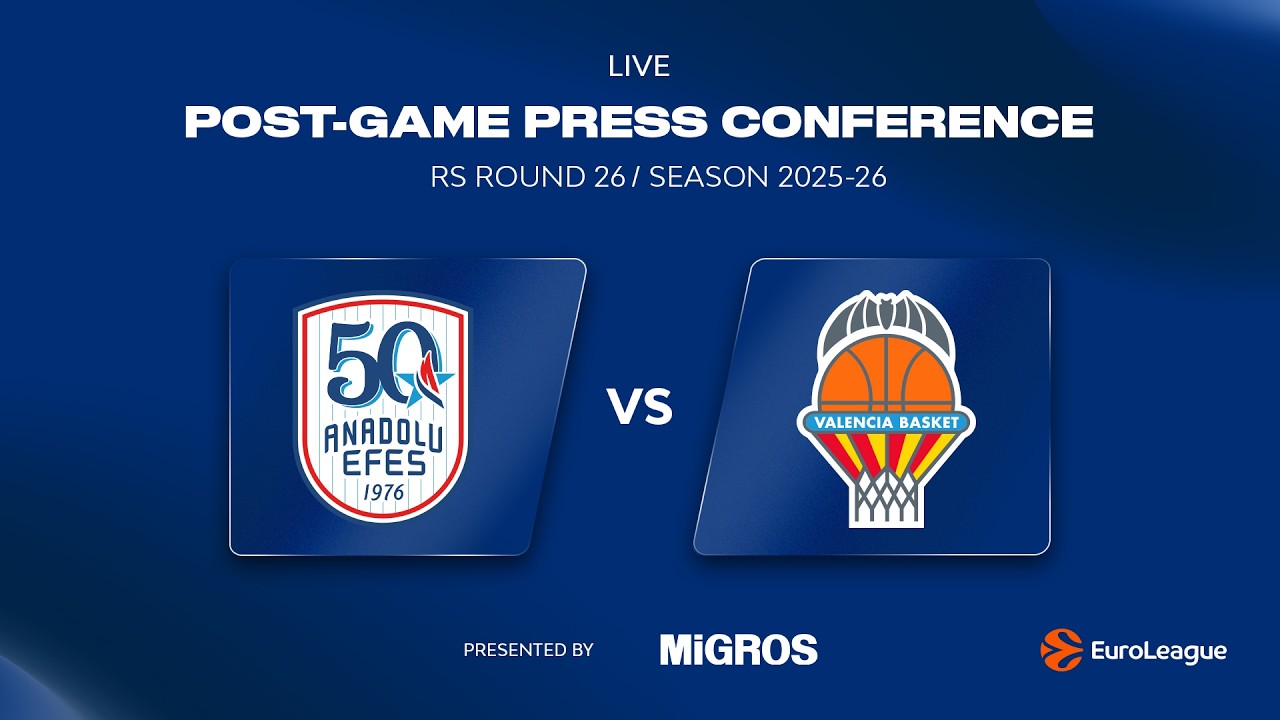 🔴 #EuroLeague 2025-26 RS R26 Press Conference: Anadolu Efes - Valencia