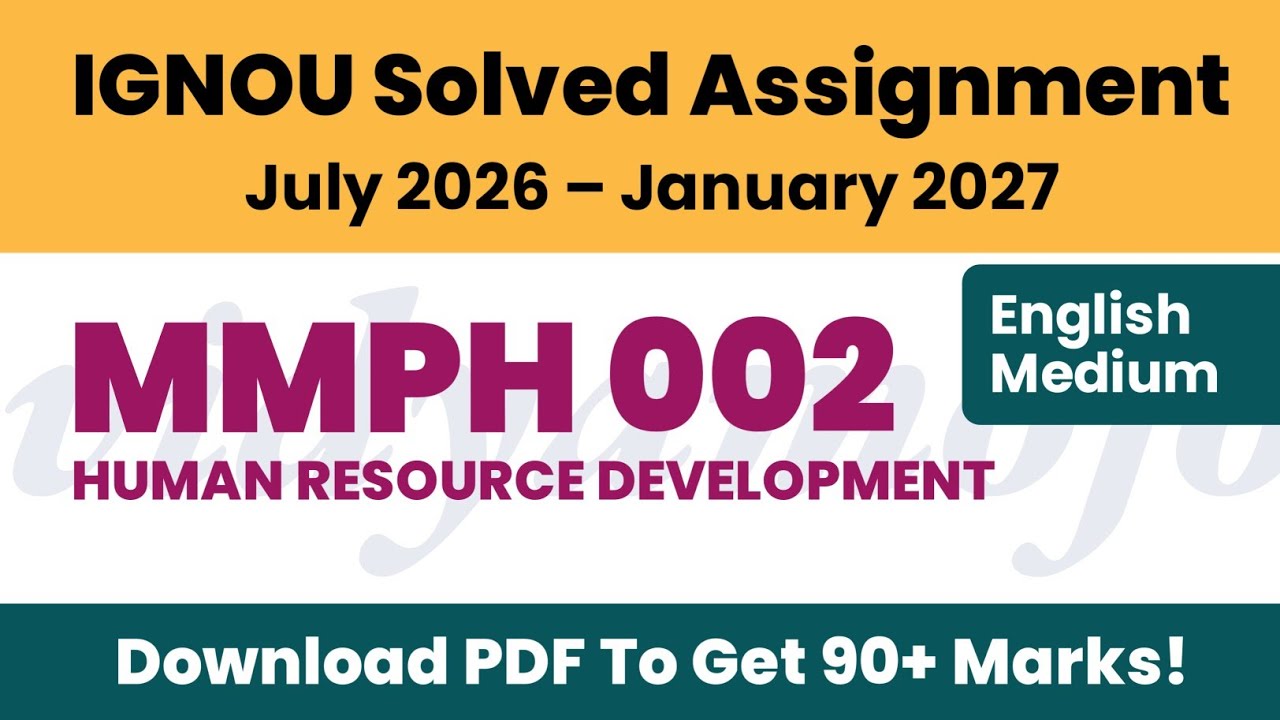 IGNOU MMPH 002 Solved Assignment 2026-27 English Medium PDF Download | IGNOU MBA