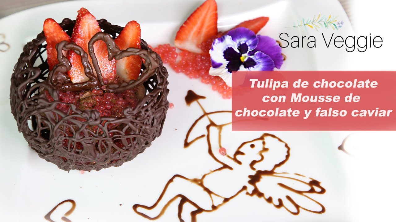 TULIPA  DE CHOCOLATE CON MOUSSE 