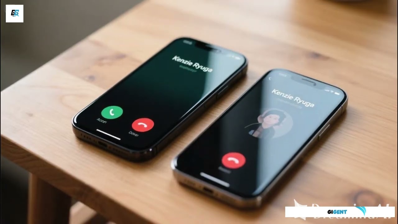 TWO Smartphone gigent Apple Incoming Call form other