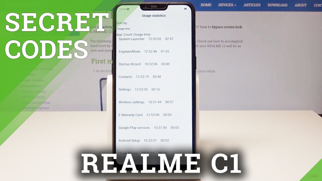 REALME C1 Secret Codes / Hidden Features