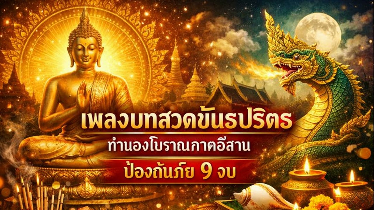 เพลงบทสวดขันธปริตร ทำนองโบราณภาคอีสาน 9 จบ ป้องกันงูเงี้ยวเขี้ยวขอ ภัยอันตราย #9จบ