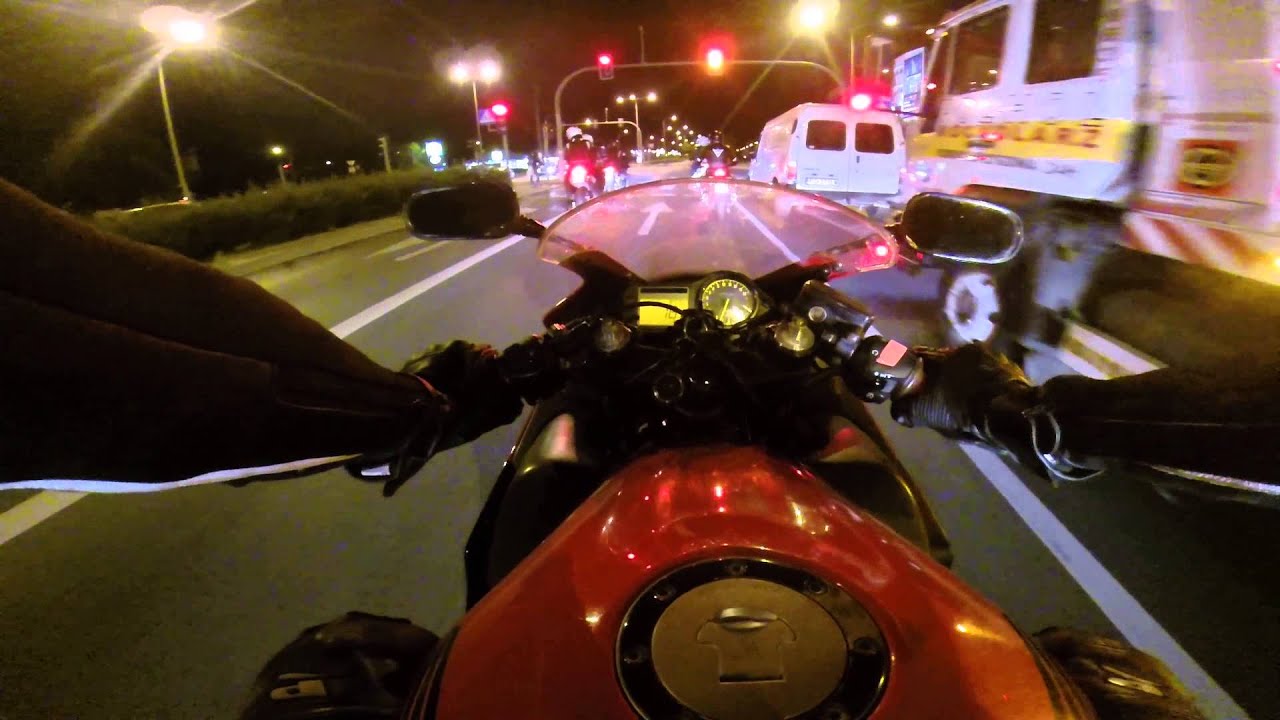 Honda CBR F4i Sport - Poznań - 1080p - Nocna Jazda Motocyklem Bez Celu 17.09.14